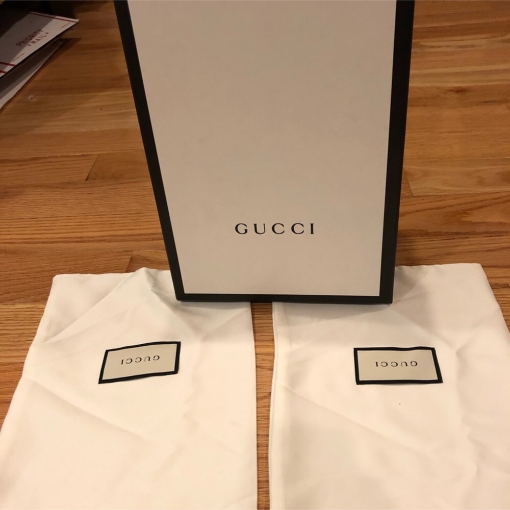 Gucci White and Black Dust Bags with Box